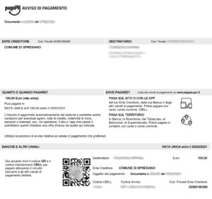 Modello tipo pagoPA IUV